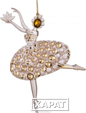 Фото Декоративное изделие балерина 15 см 2 вида цвет:матовое золото с глиттером