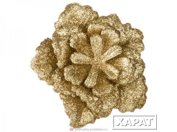 Фото Изделие декоративное роза на клипсе. золото диаметр 8 см