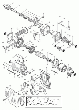 Фото Makita Плоская пружина ударная дрель алмазного бурения Makita 8406С рис.(50)