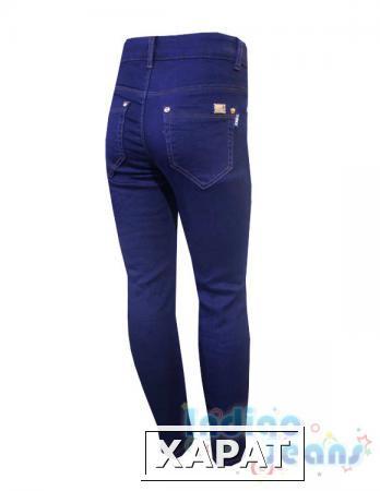 Фото Темно-синие утепленные джинсы-стрейч для девочек
