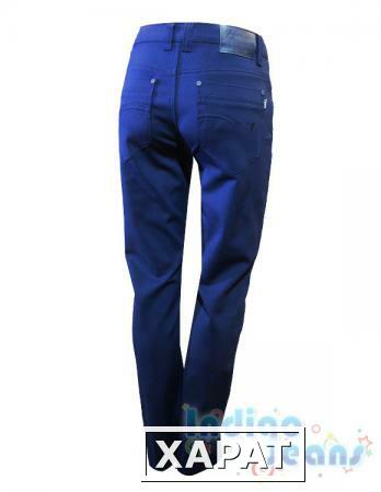 Фото Синие утепленные брюки из немнущейся ткани