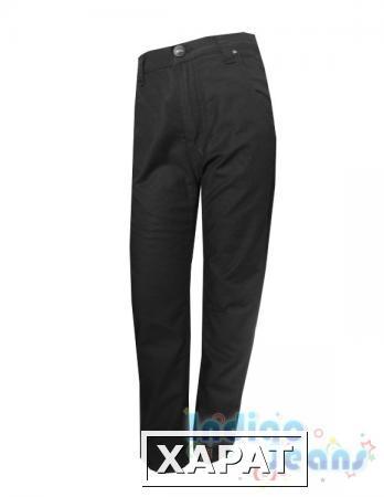 Фото Черные утепленные брюки-микротвил 