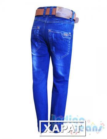Фото Модные джинсы-стрейч для мальчиков,ремень в комплекте