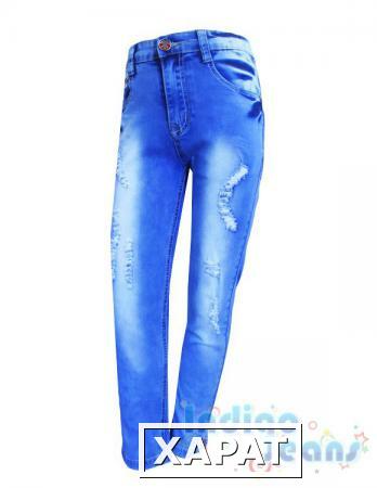 Фото Стильные рваные джинсы-стрейч для мальчиков
