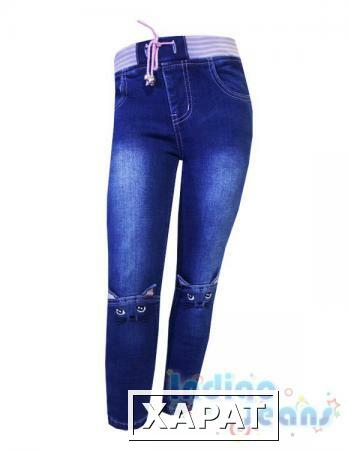 Фото Зауженные утепленные джинсы-стрейч для девочек