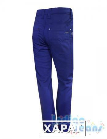 Фото Синие утепленные брюки из немнущейся ткани