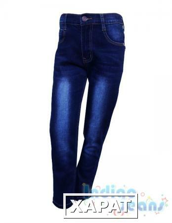 Фото Синие класссические джинсы-стрейч для мальчиков