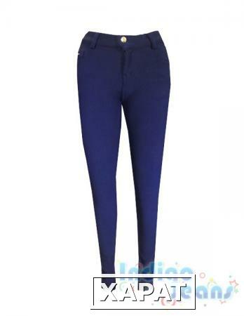 Фото Утепленные синие брюки-стрейч для девочек