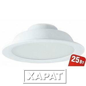 Фото Светодиодный светильник точечный Navigator 94 838 NDL-P1-25W-840-WH-LED аналог Downlight КЛЛ 2х26 4607136948389 256467