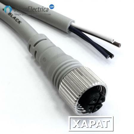 Фото XS2F-M12PVC4S2M-EU кабель прямой М12, 4 PIN, 2 метра, для бесконтактных датчиков