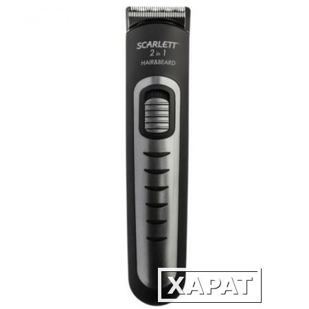 Фото Машинка для стрижки волос SCARLETT SC-HC63055, мощнность 3 Вт, 4-позиционная насадка, аккумулятор, пластик, черный