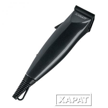 Фото Машинка для стрижки волос SCARLETT SC-HC63C02, мощность 10 Вт, 6 насадок, сеть, пластик, черная