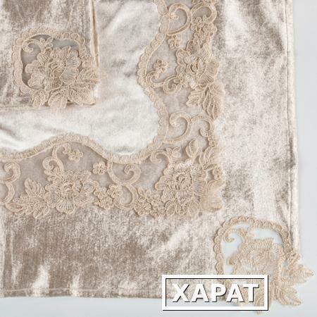 Фото Комплект салфеток из 3х шт. 45*45 см.велюр кружево 100%п/э Gree Textile (518-028)