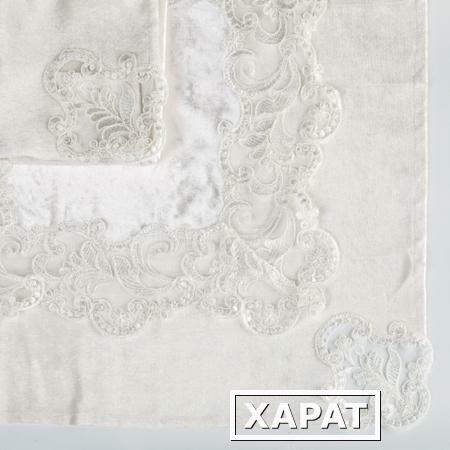 Фото Комплект салфеток из 3х шт. 45*45 см.велюр кружево 100%п/э Gree Textile (518-040)