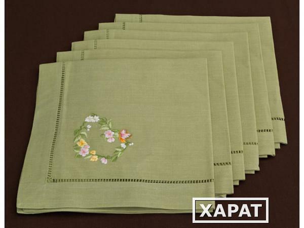 Фото Комплект салфеток из 6 шт. 40*40 см.100% хлопок. ручная вышивка. вьетнам Gree Textile (859-003)