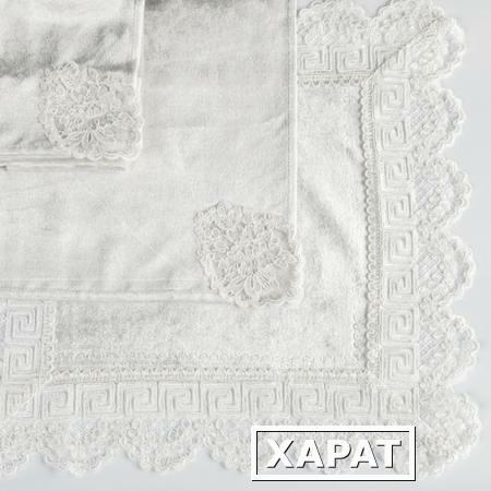 Фото Комплект салфеток из 3х шт. 45*45 см.велюр кружево 100%п/э Gree Textile (518-022)