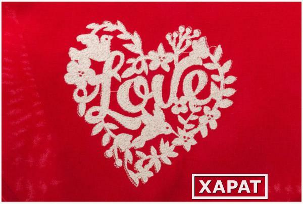 Фото Дорожка на стол 29*136 см"love",100% хлопок,красный Оптпромторг Ооо (850-830-22)