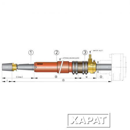 Фото Vetus Дейдвудная труба из стали Vetus BL50S/1000 длина 1000 мм на вал 50 мм