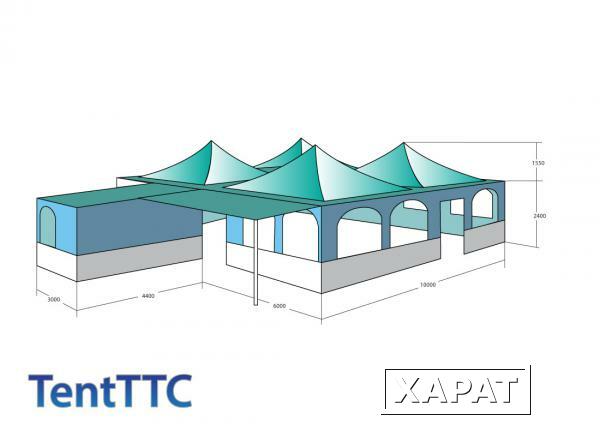 Фото Шатер павильон с навесом 103,2 м2