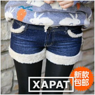 Фото Джинсовые короткие шорты корейской версии 2012 года