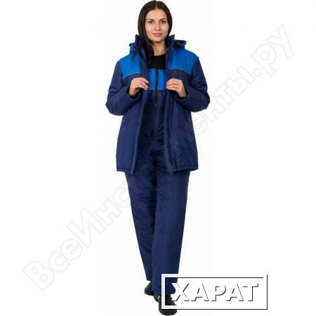 Фото Зимняя куртка Факел Снежана темно-синяя/васильковая