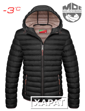 Фото Куртка мужская MOC 430 черный-бежевый. Био-Пуховик еврозима