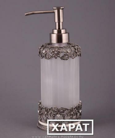 Фото Флакон для жидкого мыла серебряный ажур