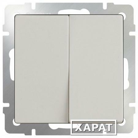 Фото Выключатель двухклавишный (слоновая кость) WL03-SW-2G-ivory; a028886