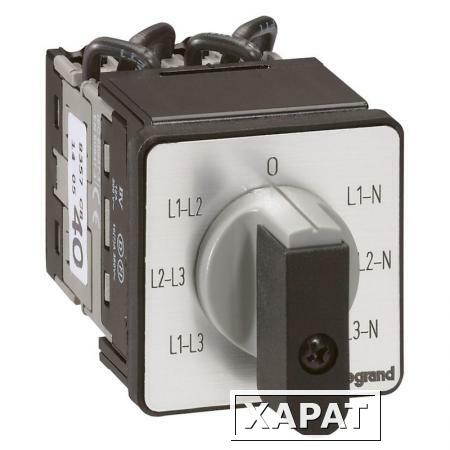 Фото Переключатель электроизмерительных приборов для вольтметра PR 12 4 контакта с нейтралью крепление на дверце;014652