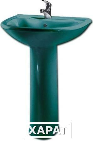 Фото Раковина Оскольская Керамика Престиж тюльпан зеленый с пьедесталом 63.5x67.8x20.4