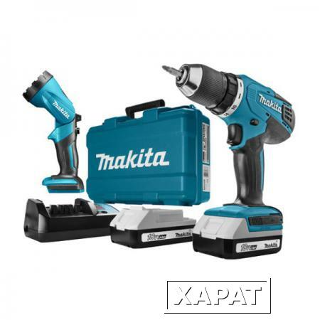 Фото Аккум. дрель-шуруповерт MAKITA DF 457 DWLE в чем. + фонарь (18.0 В