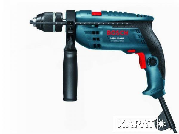 Фото Дрель ударная BOSCH GSB 1600 RE в кор. (710 Вт