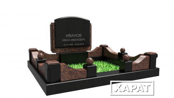 Фото Гранитный мемориальный комплекс на кладбище. 3D визуализация и проектирование.