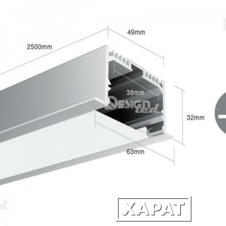 Фото Профиль для светодиодной ленты прямоугольный встраиваемый LE6332