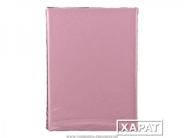 Фото Простынь на резинке 90х200 см борт 20 см, 100 проц. хлопок, сатин, розовая