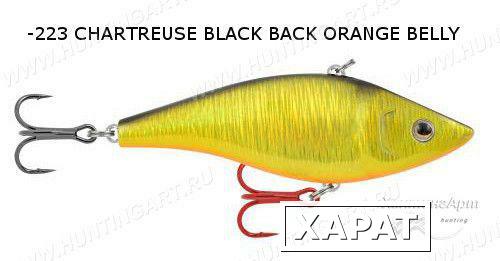 Фото Воблер Matzuo Rattle Eye Joe Расцветка 223 Chartreuse Black Back Orange Belly