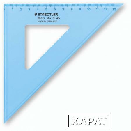 Фото Треугольник Mars 567, пластиковый, цвет - прозрачный голубой, 45°/45° (31)