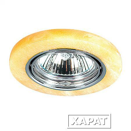 Фото Точечный светильник поворотный 369280 NT09 226 хром/желт камень GX5.3 50W 12V STONE | 0025915 NOVOTECH