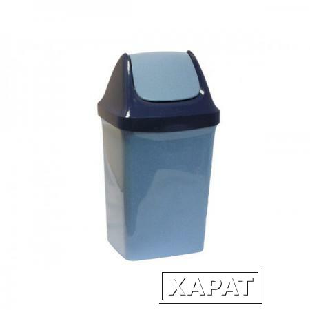 Фото Контейнер для мусора СВИНГ 9л (голубой мрамор) (М2461) (IDEA)