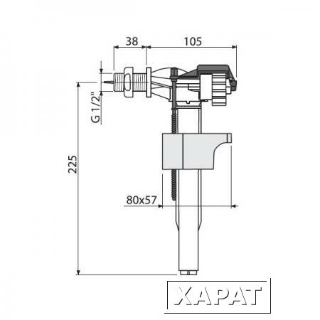 Фото Впускной механизм AlcaPlast A15 1/2" с боковой подводкой (для керамических бачков)