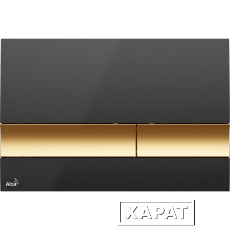 Фото Кнопка смыва AlcaPlast M1728-5 черная/золотая