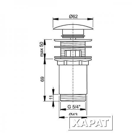 Фото Донный клапан для раковины Alcaplast A392 click/clack