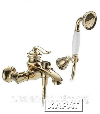 Фото Смеситель для ванны и душа LEMARK BRAVA LM4712G с коротким изливом однорычажный золото