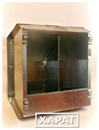 Фото Кормушка бункерная оцинкованная металлическая двух секционная с крышкой