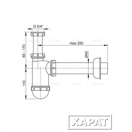 Фото Сифон для раковины AlcaPlast A43