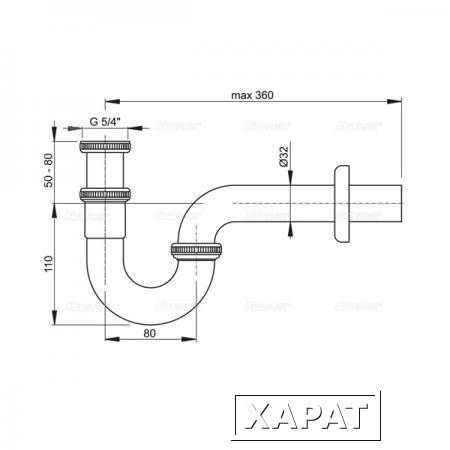 Фото Сифон для биде AlcaPlast A45E металл