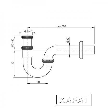 Фото Сифон для раковины AlcaPlast A432 U-форма