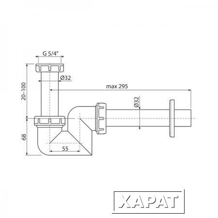 Фото Сифон для раковины/биде AlcaPlast A45F-DN32