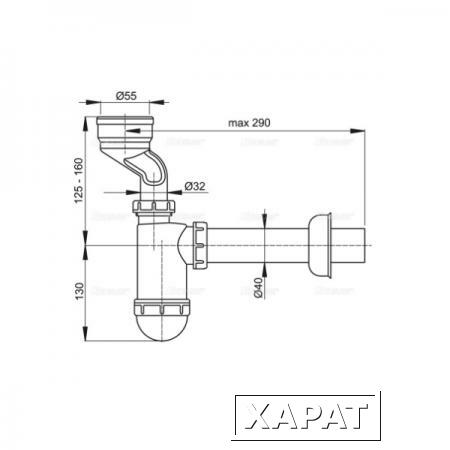 Фото Сифон для писсуара AlcaPlast A45A с манжетой