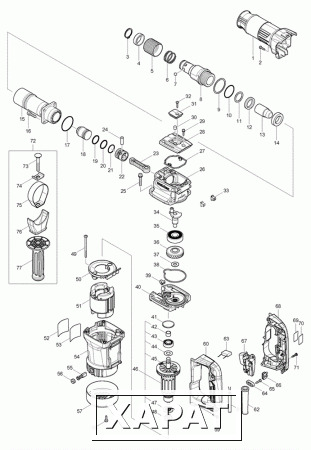 Фото Makita Коробка конденсатора MT360 отбойный молоток Makita MT860 рис.( 63)